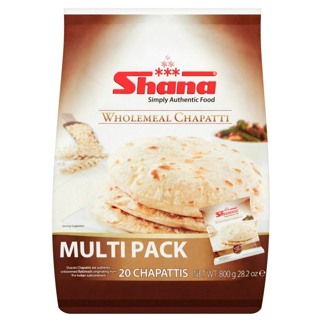 Shana Rice Shana Frozen Wholemeal Chapatti Family Pack, 800g - RicenSpices