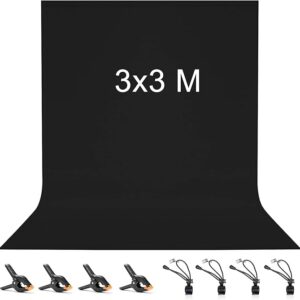 3 x 3M / 10 x10 FT Black Backdrop