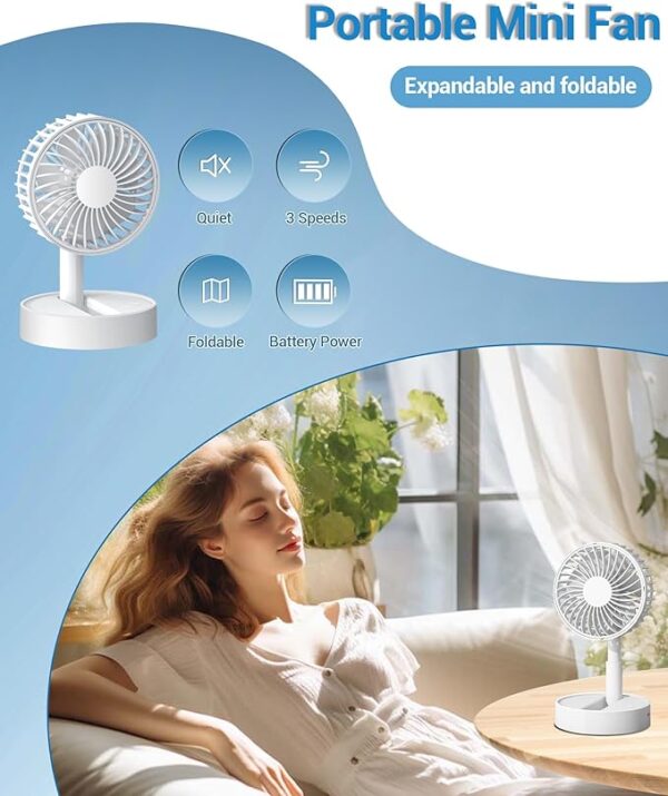 Mini Fan, 4 Inch USB Portable Handheld Fan - Image 3