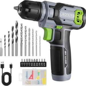 WORKPRO 8V Cordless Drill Set with 53pcs Accessories | Power Electric Drill with 3/8