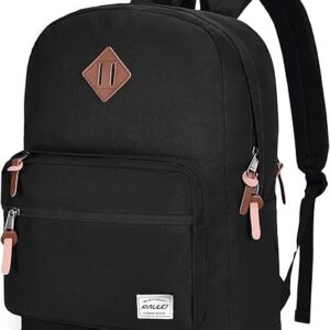 RAVUO School Backpack,Water Resistant 15.6 Inch Black